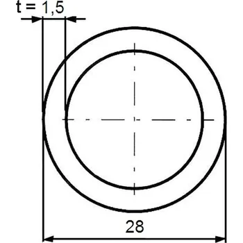 Stavební profil Trubka konstrukční 28×1,5 mm – 6 m