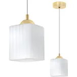 Závěsné svítidlo Riffle Square, 1x bílé skleněné stínítko, g