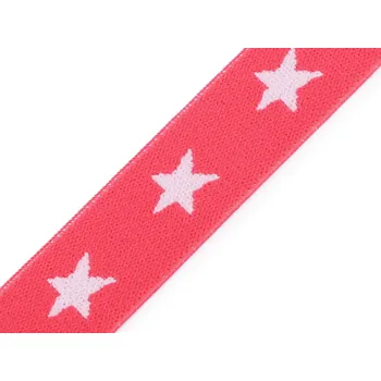 Pruženka šíře 20 mm hvězdy, střední, 14 růžová korálová