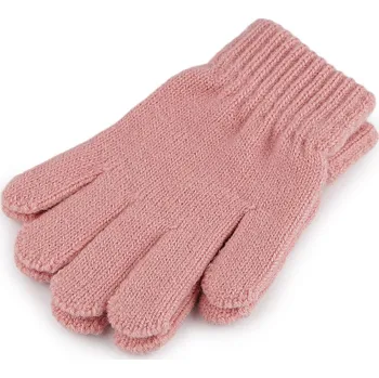 Rukavice Dětské pletené rukavice, střední, 1 pudrová
