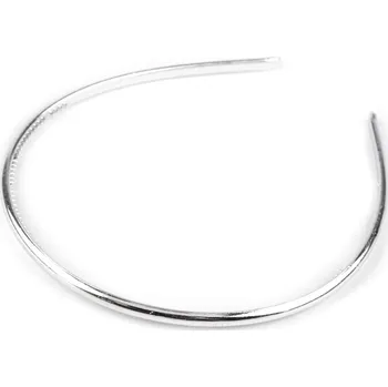 Náramek Plastová čelenka do vlasů metalická, střední, 1 stříbrná