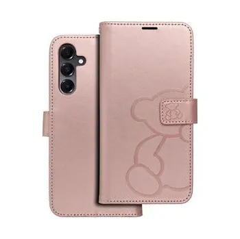 Pouzdro na mobilní telefon Pouzdro MEZZO Book pro SAMSUNG A16 5G teddy bear zlaté růžové - OEM + zdarma možnost vyzkoušet a vrátit zboží do 30 dní
