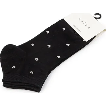 Dámské ponožky Dámské / dívčí bavlněné ponožky kotníkové, střední, 10 černá srdce
