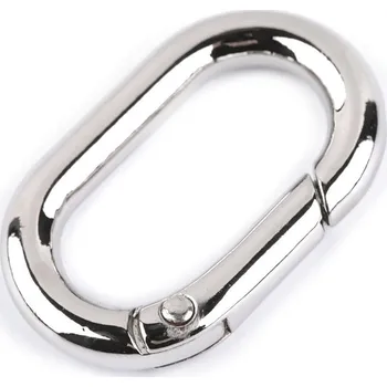 Karabina oválná průvlek 25 mm, střední, 1 nikl