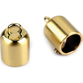 Kovová koncovka na šňůru Ø9 mm, střední, 4 zlatá světlá