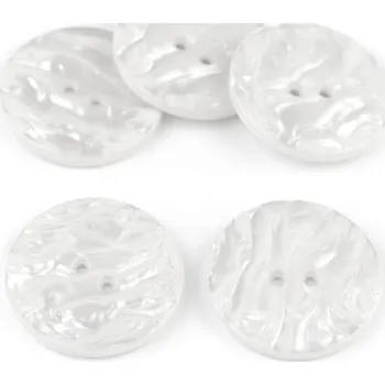 Knoflík Knoflík perleťový velikost 60", střední, 1 bílá perleť