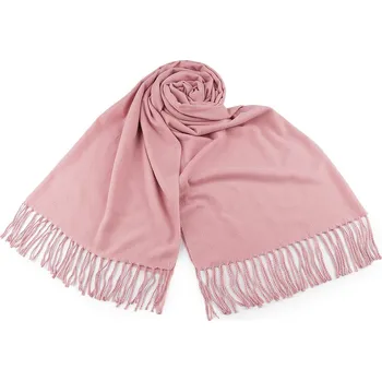 Šátek / šála s třásněmi 70x180 cm, velké, 3 pudrová