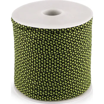 Příze Oděvní šňůra s duší Ø4 mm, střední, 2 žlutá reflexní černá