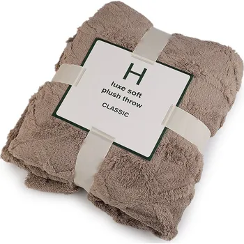 deka Deka plyšová, copánková 150x200 cm, střední, 3 béžová