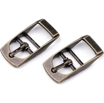 Kovová spona / opasková přezka, průvlek 12 mm, střední, 2 staromosaz