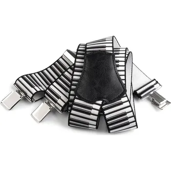 Kšandy Šle hudební šíře 4 cm délka 120 cm, střední, 1 bílá černá