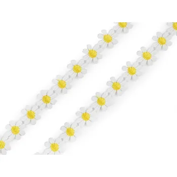 Krajka Vzdušná krajka květ šíře 15 mm, střední, krémová světlá žlutá