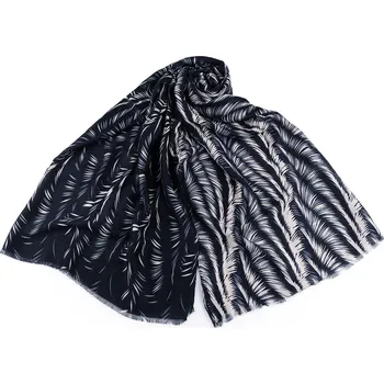 Šála Šátek / šála / pléd listy 85x180 cm, střední, 3 modrá tmavá