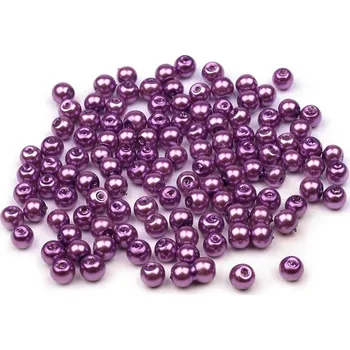 Skleněné voskové perly Ø4 mm, střední, 45B fialová