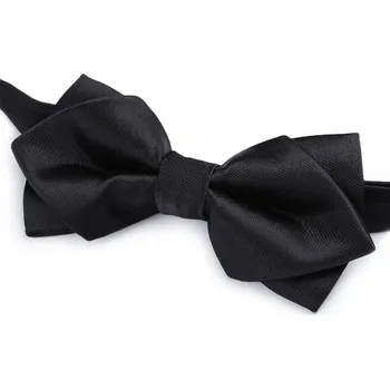 Saténový motýlek jednobarevný, střední, 1 černá