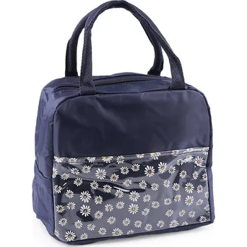 Termotaška skládací svačinová s kapsou 19x22 cm, velké, 4 modrá tmavá