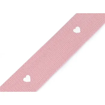 Popruh srdce šíře 38 mm, střední, 2 pudrová bílá