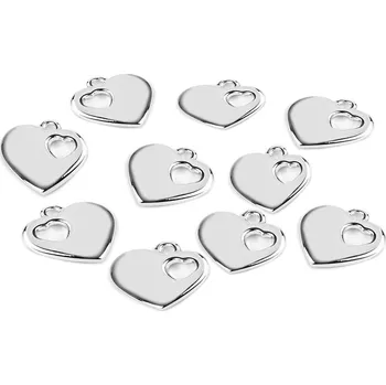 Přívěsek Plastový přívěsek srdce 24x24 mm, střední, 1 stříbrná