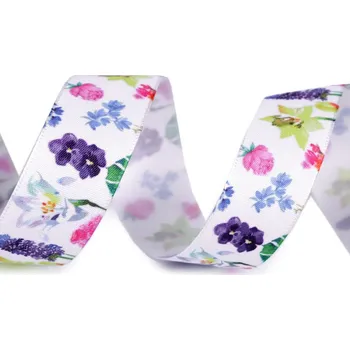 Stuha Stuha květy šíře 25 mm, střední, 3 multikolor