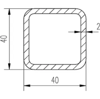 Stavební profil Jekl nerezový čtvercový 40x40x2 mm BRUS 240 - 6 m