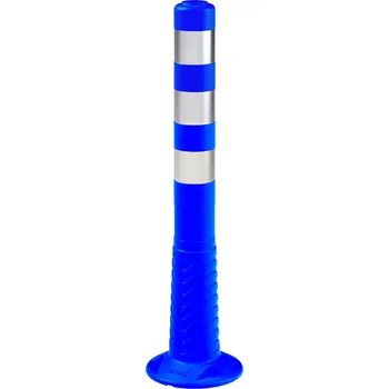 Plotový sloupek Modrý plastový (PE) reflexní flexibilní sloupek FLOMA BD46 - průměr 8 cm, výška 75 cm