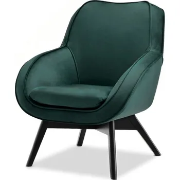 Křeslo Čalouněné křeslo FLAVIO - láhvově zelené / černé