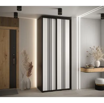 Šatní skříň Šatní skříň ASIRI 6 - 100/60 cm, černá / bílá / černá