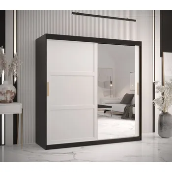Šatní skříň Šatní skříň RAISA 2 - šířka 180 cm, černá / bílá