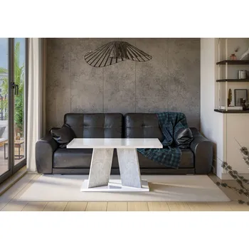 Konferenční stolek Konferenční stolek ENDRE - bílý lesk / kámen