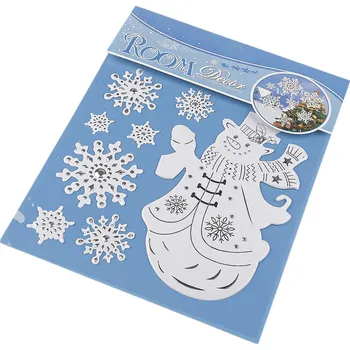 samolepka Vánoční samolepky plastické 3D, střední, 1 bílá sněhulák