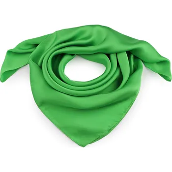 Šátek Saténový šátek jednobarevný 70x70 cm, střední, 8 zelená sv.