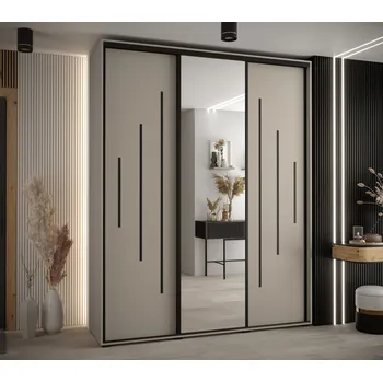 Šatní skříň Šatní skříň INDIRA 13 - 200/45 cm, kašmír / černá