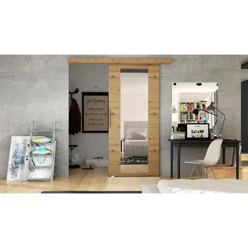Interiérové dveře Posuvné dveře se zrcadlem MIRAN 4 - 70 cm, dub artisan