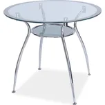 Kulatý jídelní stůl ATREY - transparentní / chrom