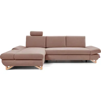 Sedací souprava Rozkládací rohová sedačka GULEPA 1 - pastelová růžová, levý roh