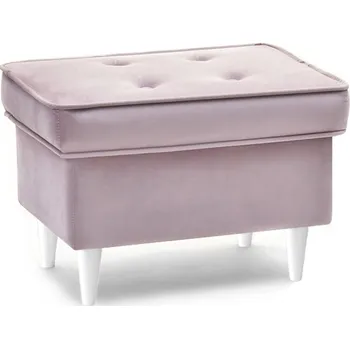 Taburet Čalouněný taburet DENIZ - liliový / bílý