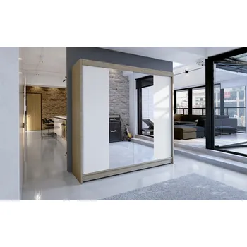 Šatní skříň Šatní skříň TABITHA 2 - šířka 180 cm, sonoma / bílá