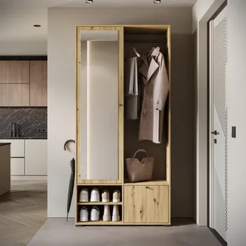 Předsíňová stěna Předsíňová stěna se zrcadlem USTINA - dub artisan