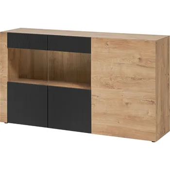 Komoda Prostorná komoda INKADU - dub ribbeck / černá