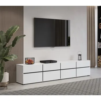 Televizní stolek Široký TV stolek GLENROSE - bílý / černý