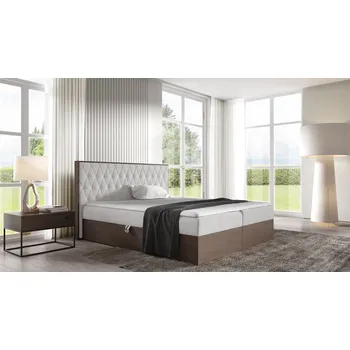 Postel Kontinentální postel 140x200 CHANTELLE 6 - tmavý dub / světle šedá 2 + topper ZDARMA