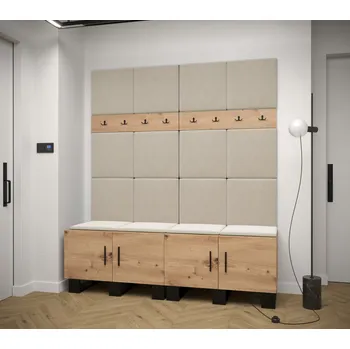 Předsíňová stěna Předsíňová sestava RUMIE 3 - dub artisan, béžové panely