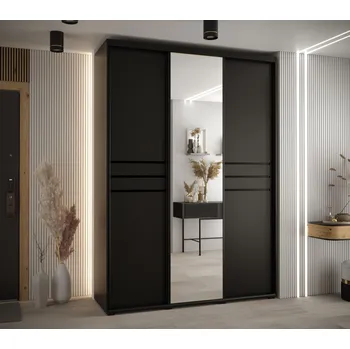 Šatní skříň Šatní skříň ASIRI 11 - 180/60 cm, černá / černá