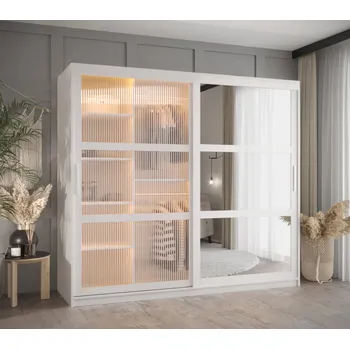 Šatní skříň Šatní skříň SHERYL 2 - 200 cm, bílá / stříbrná