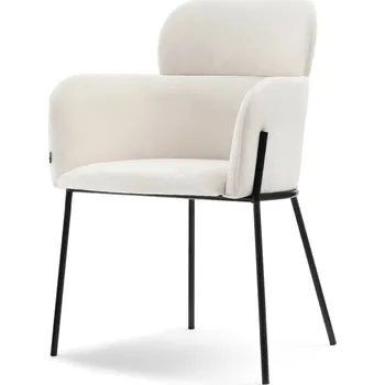 Jídelní židle Čalouněná jídelní židle ELIZARA - krémová 2 / černá