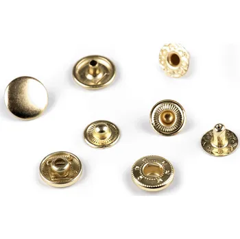 Kovové druky Ø12 mm, střední, 3 zlatá klasik