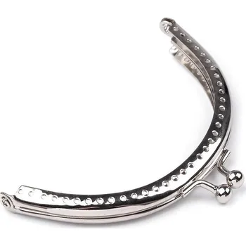 Rámeček na výrobu kabelky našívací 10,3x12 cm, střední, nikl