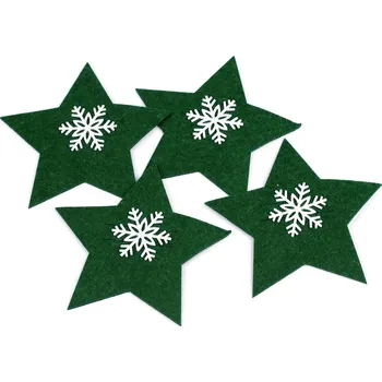 Vánoční dekorace Vánoční prostírání na příbor hvězda, střední, zelená tmavá