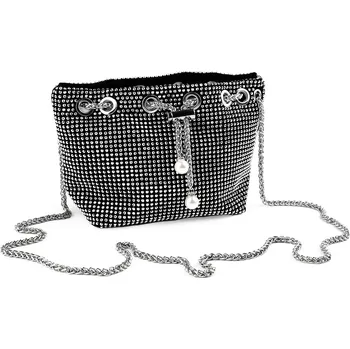 Kabelka Kabelka stahovací s kamínky 25x14,5 cm, velké, 1 černá crystal