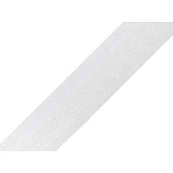 Hladký oboustranný popruh s leskem šíře 38 mm, střední, 5 bílá